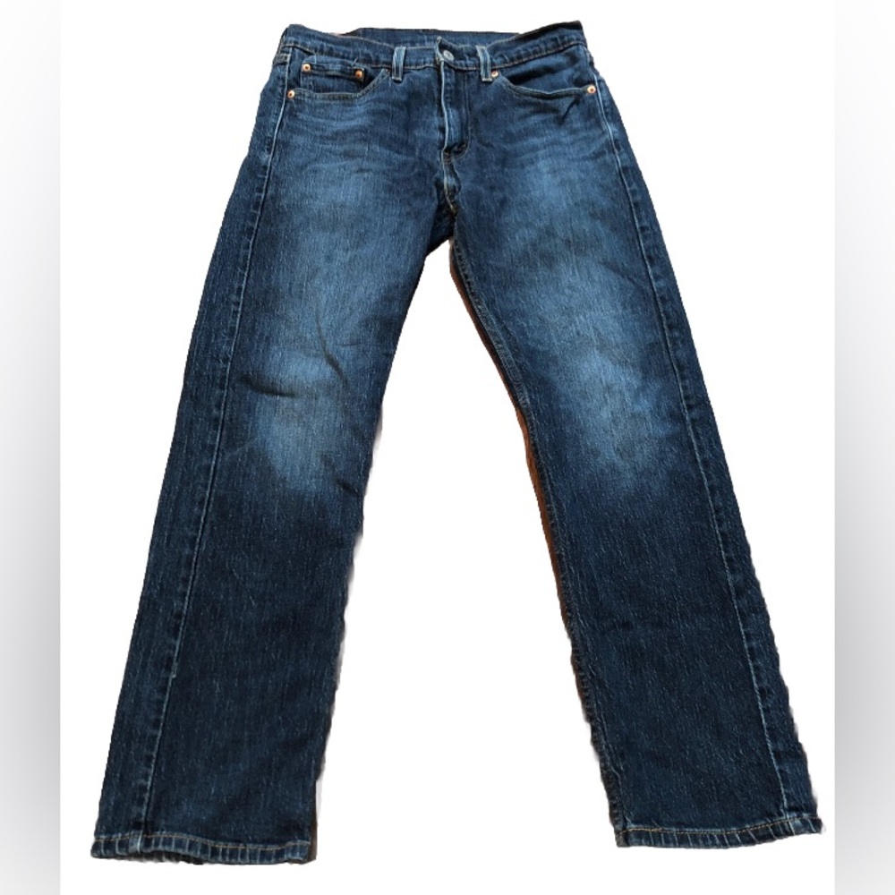 Levis Jeans Mens 30x30 Blue 505 Straight Regular Fit Medium Wash Actu Fit 28x28